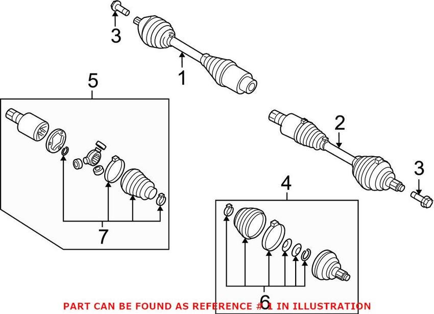 VW CV Axle Assembly - Front Passenger Side 5N0407762Q